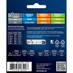 Elixir Nanoweb - El-guitar strenge 009-042 Super Light - 3 Pack