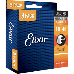 Elixir Nanoweb - El-guitar strenge 010-046 Light - 3 Pack