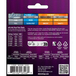 Elixir Nanoweb Phosphor Bronze - Western-strenge 013-056 Medium - 3 Pack