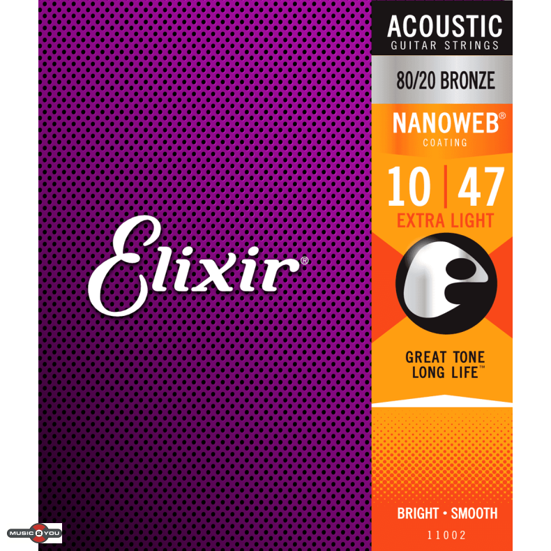 Elixir Nanoweb Bronze 80/20 - Western-strenge 010-047 Extra Light