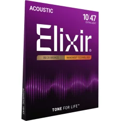 Elixir Nanoweb Bronze 80/20 - Western-strenge 010-047 Extra Light