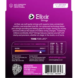 Elixir Nanoweb Bronze 80/20 - Western-strenge 011-052 Custom Light - 3 Pack
