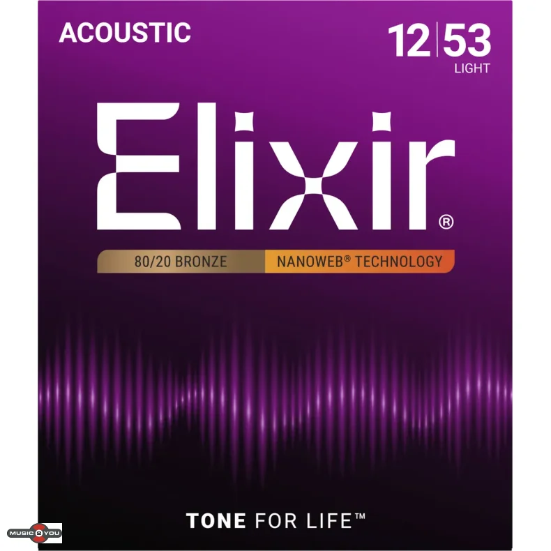 Elixir Nanoweb Bronze 80/20 - Western-strenge 012-053 Light