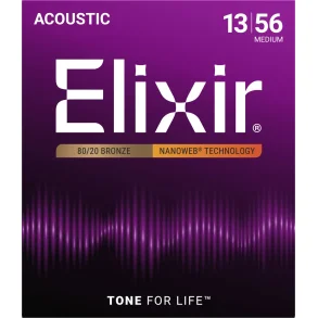 Elixir Nanoweb Bronze 80/20 - Western-strenge 013-056 Medium