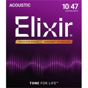 Elixir Nanoweb Phosphor Bronze - Western-strenge 010-047 Extra Light