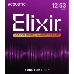 Elixir Nanoweb Phosphor Bronze - Western-strenge 012-053 Light