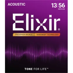 Elixir Nanoweb Phosphor Bronze - Western-strenge 013-056 Medium