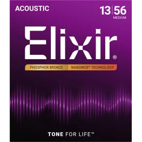 Elixir Nanoweb Phosphor Bronze - Western-strenge 013-056 Medium