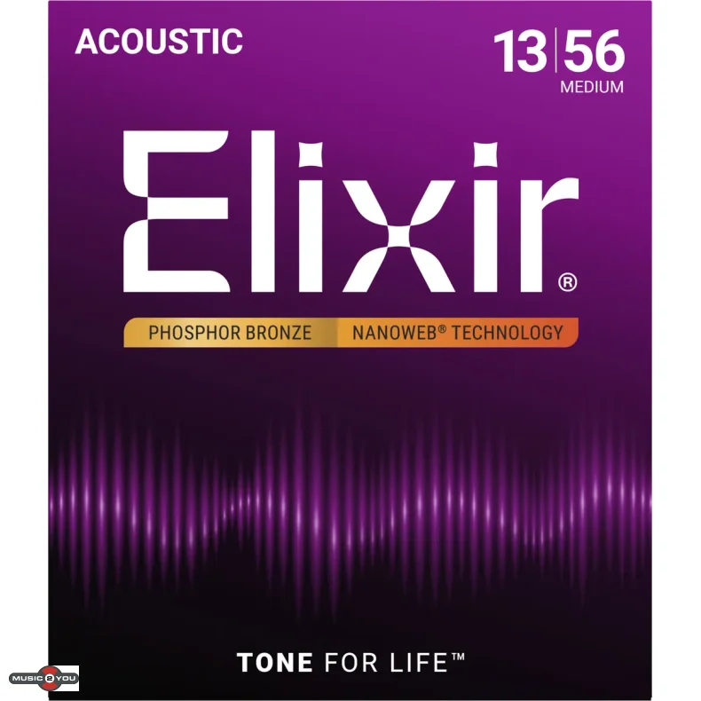 Elixir Nanoweb Phosphor Bronze - Western-strenge 013-056 Medium
