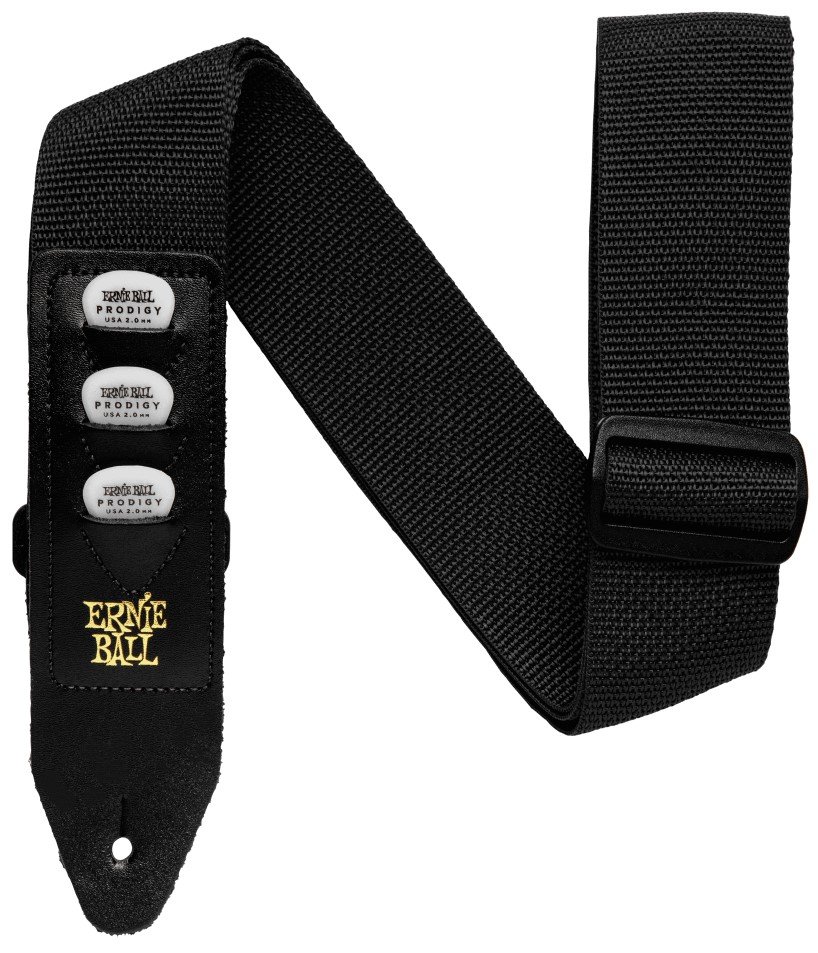 Ernie Ball Nylon Guitarrem med plekterholder Sort Music2you
