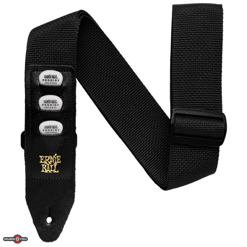 Ernie Ball Nylon Guitarrem med plekterholder - Sort