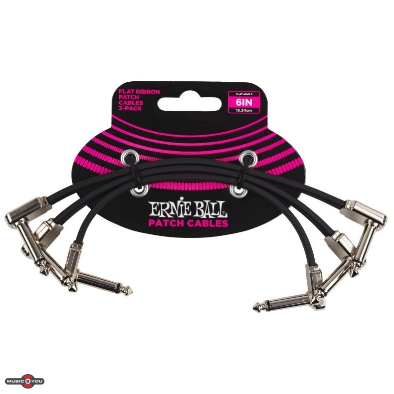 Ernie Ball 6221 Flat Patch kabel 15cm, 3-pack