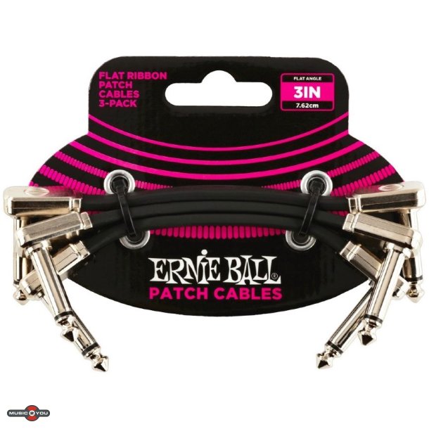 Ernie Ball 6220 Flat Patch kabel 7,5cm, 3-pack