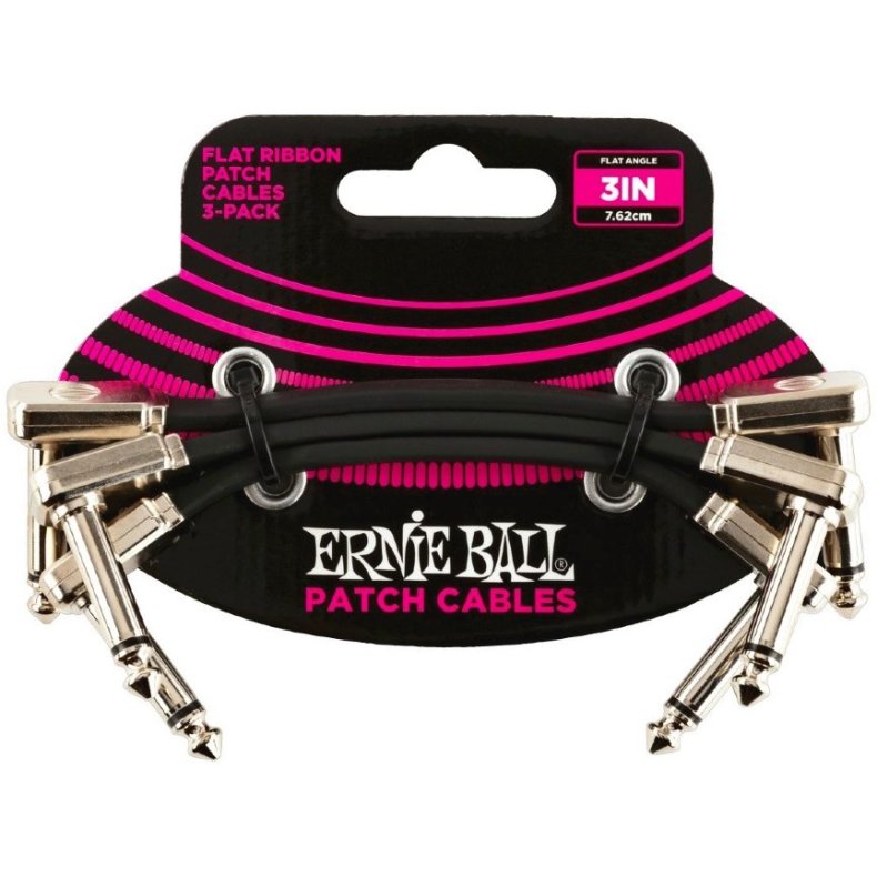 Ernie Ball 6220 Flat Patch kabel 7,5cm, 3-pack