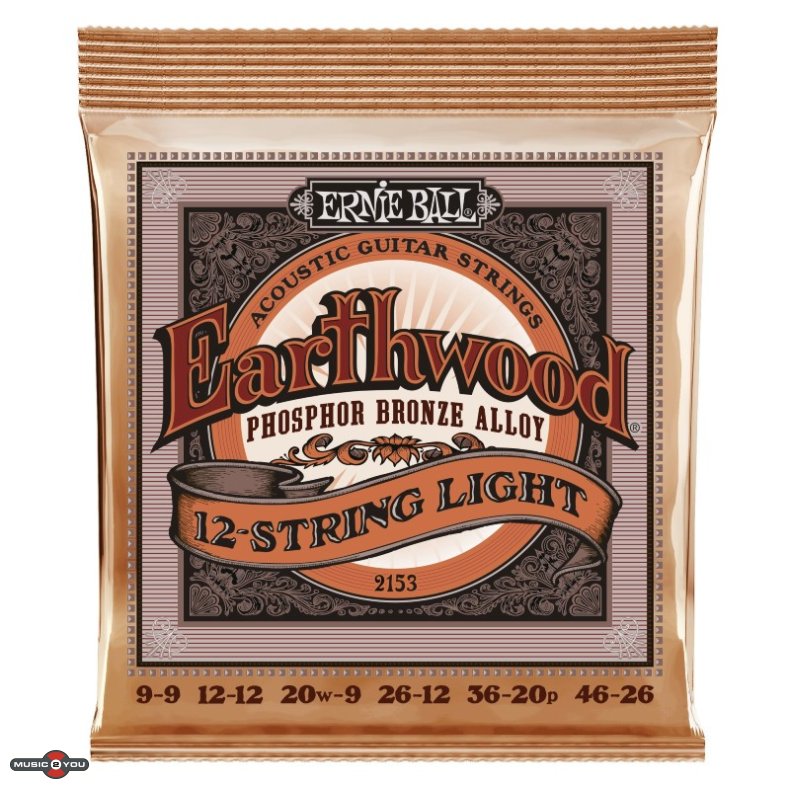 Ernie Ball 2153 Light Phospor/Bronze Acoustic Western-strenge 009-046 Til 12-Strenget