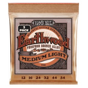 Ernie Ball 3546 - PSB Medium Light Phosphor/Bronze Acoustic Western-strenge 012-054 - 3-Pack