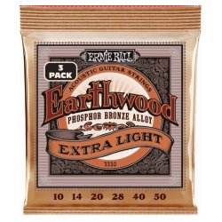 Ernie Ball 3550 - PSB Extra Light Western-strenge 010-050 - 3-Pack