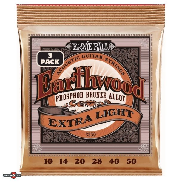 Ernie Ball 3550 - PSB Extra Light Western-strenge 010-050 - 3-Pack