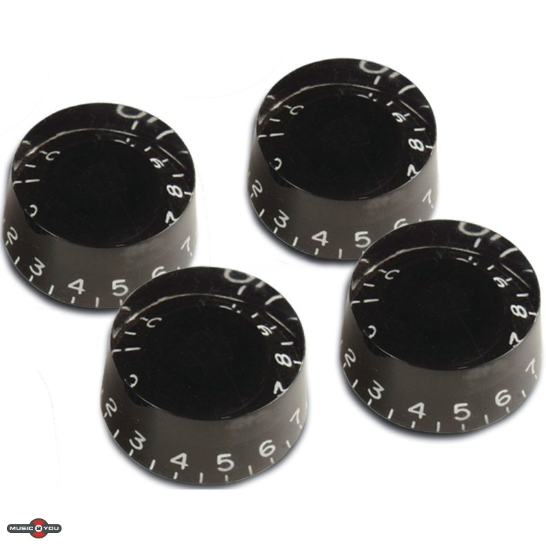Gibson PRSK-010 Speed Knob Potmeter knapper til Gibson - Sort - 4 stk