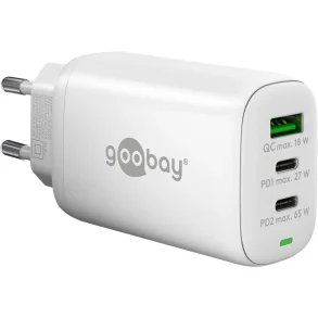 Goobay Oplader - 1xUSB-A, 2xUSB-C- 3A/65W - Hvid