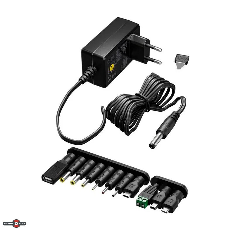 Goobay Str�mforsyning - 3-12V DC / 1,5A - inkl. 11 stik