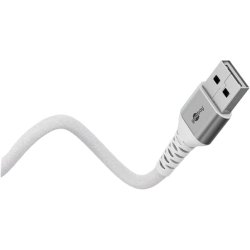 Goobay USB-C - USB-A 2.0 Supersoft Tekstilkabel, 3A -  Hvid