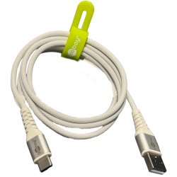 Goobay USB-C - USB-A 2.0 Supersoft Tekstilkabel, 3A -  Hvid