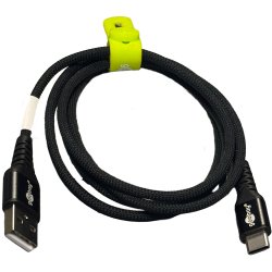 Goobay USB-C - USB-A 2.0 Supersoft Tekstilkabel, 3A -  Sort