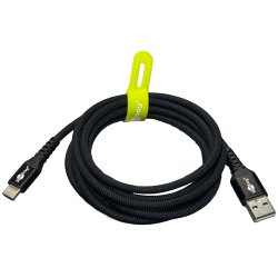 Goobay USB-C - USB-A 2.0 Supersoft Tekstilkabel, 3A -  Sort