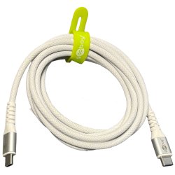 Goobay USB-C 2.0 Supersoft Tekstilkabel, 3A -  Hvid