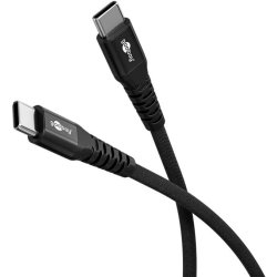 Goobay USB-C 2.0 Supersoft Tekstilkabel 3A - Sort