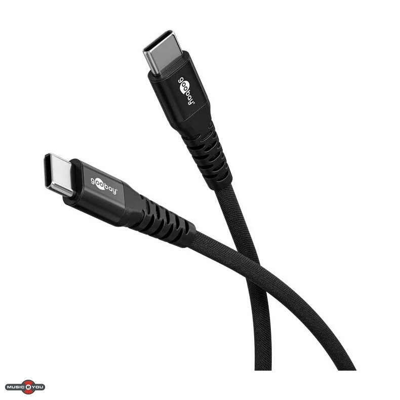 Goobay USB-C 2.0 Supersoft Tekstilkabel 3A - Sort