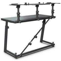 Gravity FDJT 01 justerbart DJ og Studio Bord med Laptop og Monitor hylde