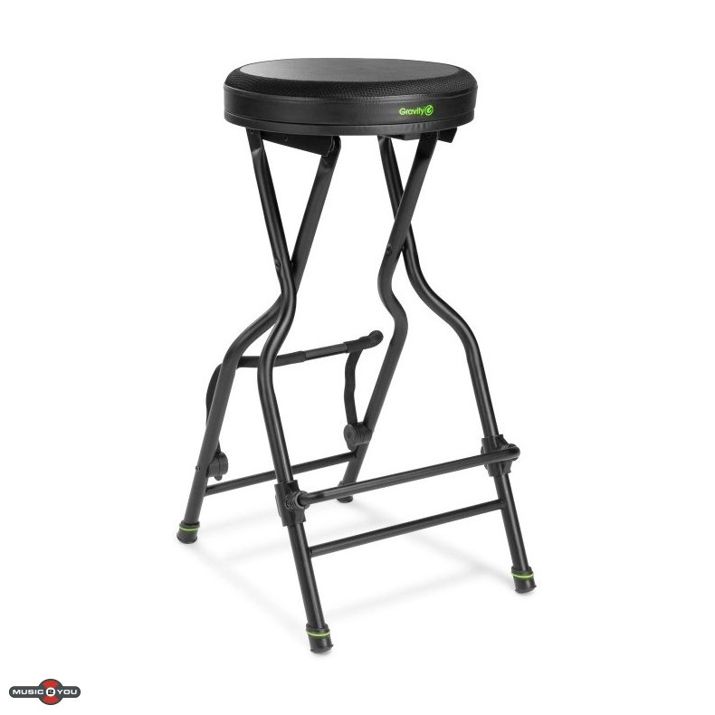 Gravity FGSEAT1 Stol med justerbar fodsttte og guitarholder