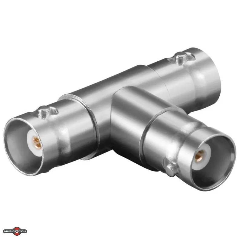 BNC T-stykke 1xHun til 2xHun - 50ohm