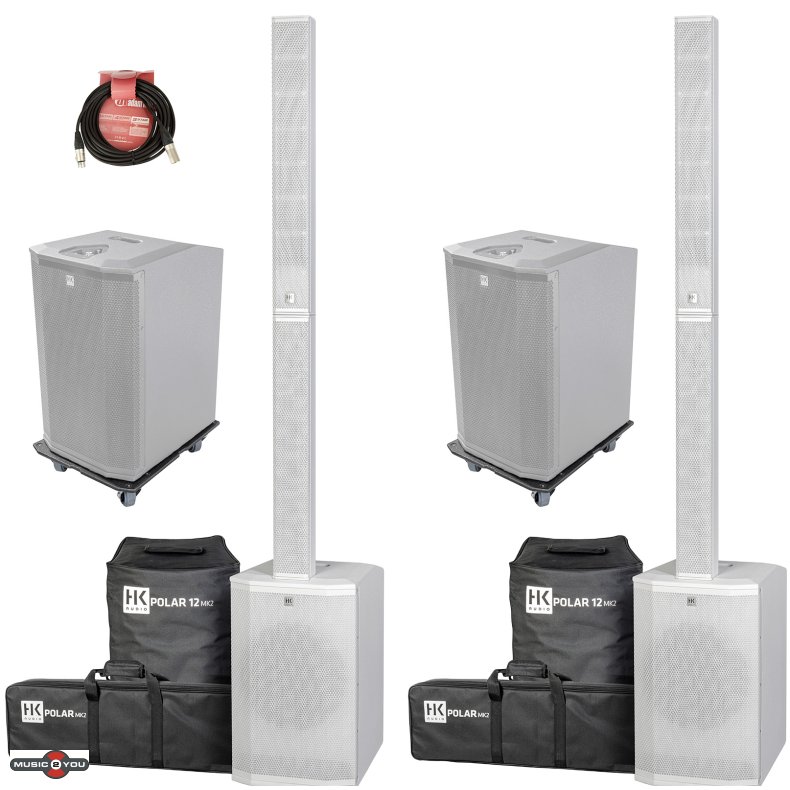 HK Audio Polar 12 MK2 - Bundle - Komplet PA - Hvid