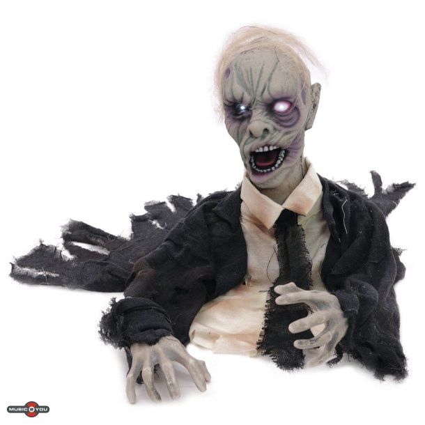 Halloween Zombie Figur med effekter - 43 cm