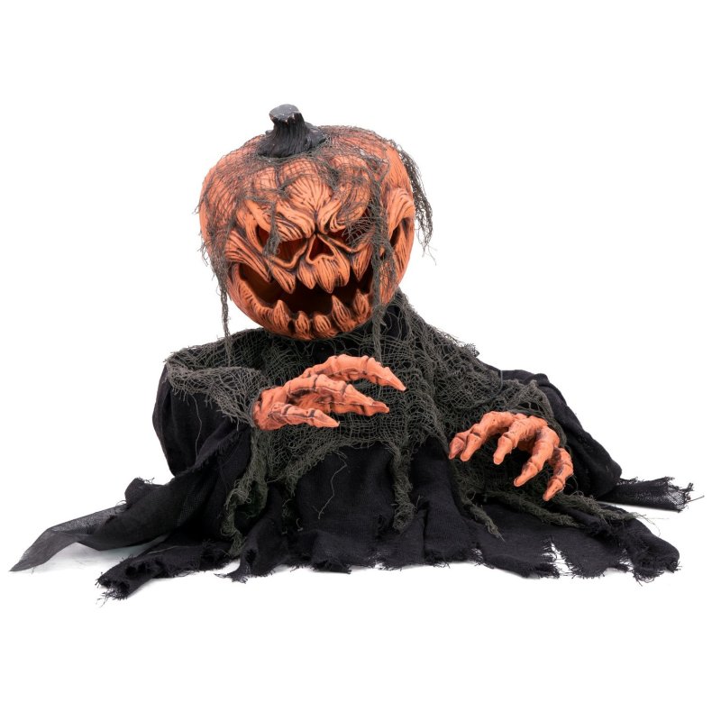 Halloween Grskar Zombie-figur med effekter - 50 cm