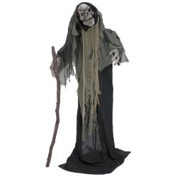 Halloween Full-size Skelet Figur Stende med effekter - 160 cm