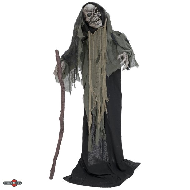 Halloween Full-size Skelet Figur Stende med effekter - 160 cm