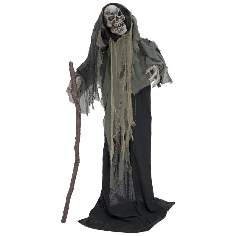 Halloween Full-size Skelet Figur Stende med effekter - 160 cm