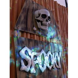 Halloween Spgelseskiste ophng med animation - 150 cm