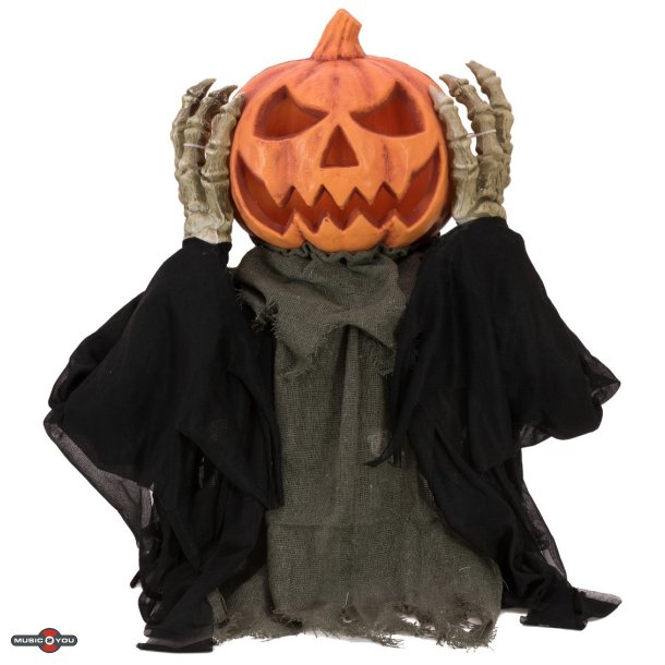Halloween Grskar Figur med Pop-op hoved - 70 cm
