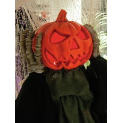 Halloween Grskar Figur med Pop-op hoved - 70 cm