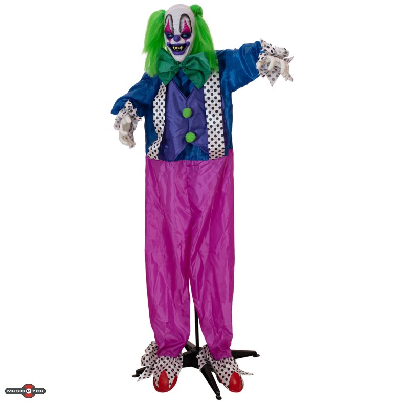 Halloween Full-size Clown Charly Figur med effekter - 160 cm