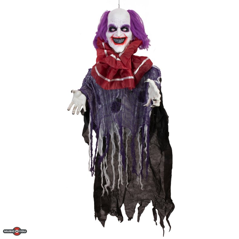 Halloween Full-size Clown Robby Figur med effekter - 120 cm