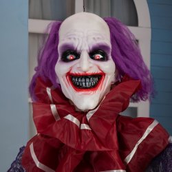 Halloween Full-size Clown Robby Figur med effekter - 120 cm