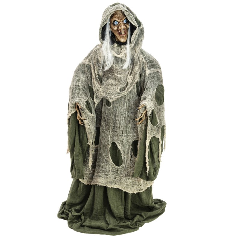 Halloween Full-size Grn Hekse Figur med effekter - 175 cm