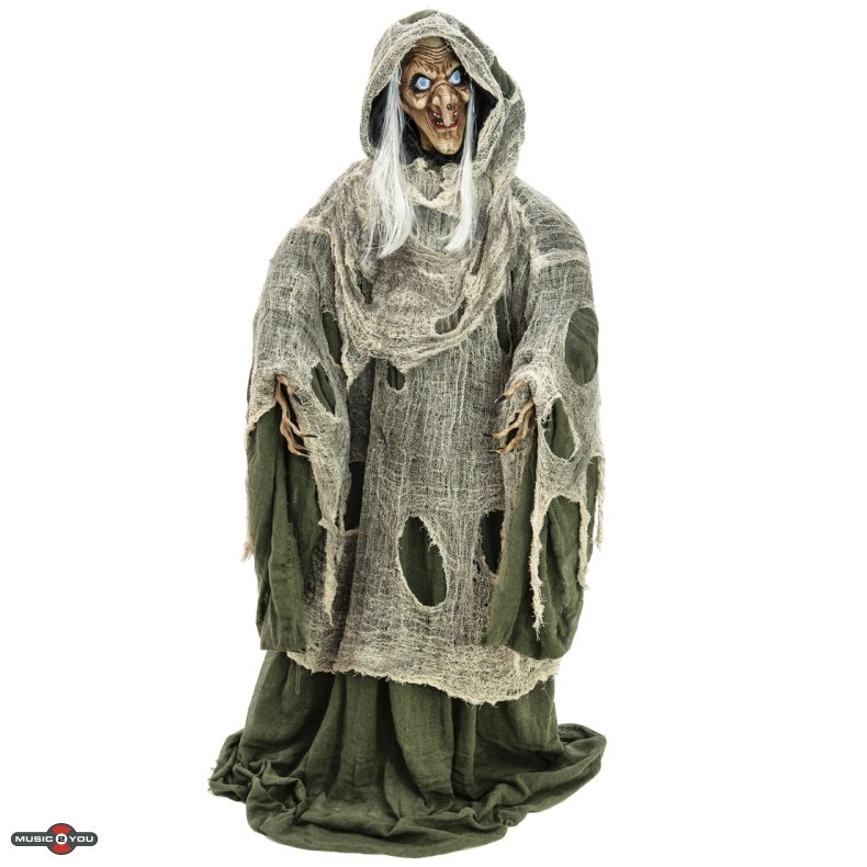 Halloween Full-size Grn Hekse Figur med effekter - 175 cm