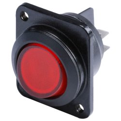 Hicon 2-pole on/off switch med rd lys - D-Size